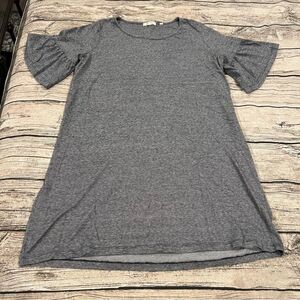 Fat Face Striped T-Shirt Dress with Ruffled Short Sleeves; size 12